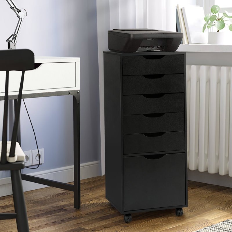 Commode 5 tiroirs Pasqualine, Noir