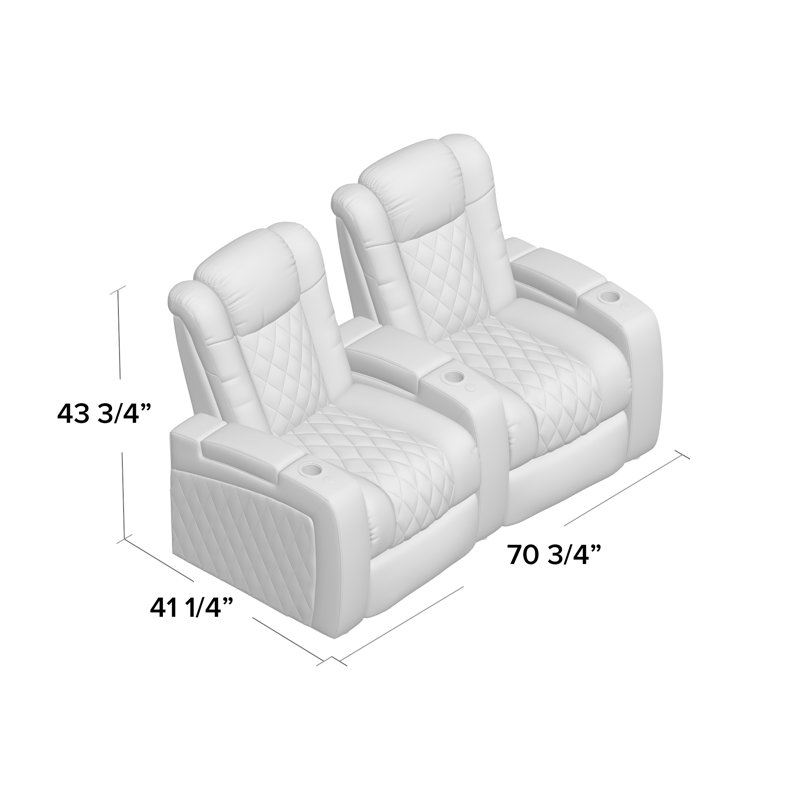 Siège de cinéma maison inclinable continental (rangée de 2), Cognac luxueux