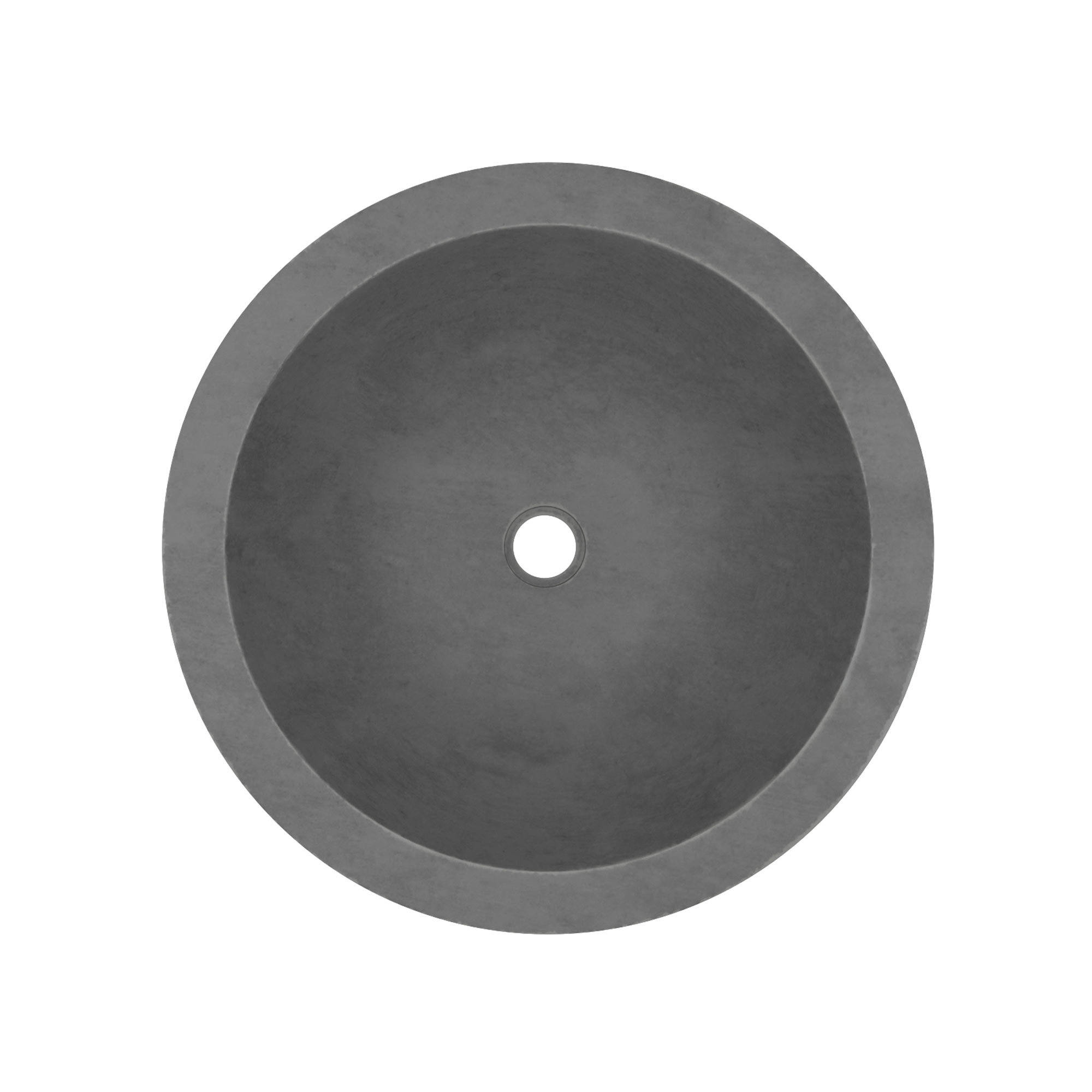 Morro Concrete Handmade Circular Vessel Bathroom Sink, Slate