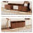 Brown Home Theater Entertainment Center Living Room Four-piece Set With Wireless Led Light For 65/70/75/85/100 Inch TV, Mid-century Modern Wood Media Console Include Expandable TV Stand Glass Display Cabinet Coffee Table 