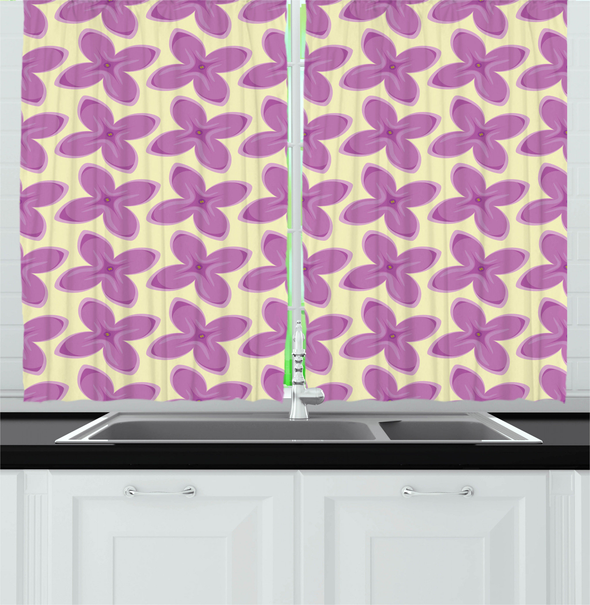 East Urban Home Mauve Kitchen Curtain | Wayfair