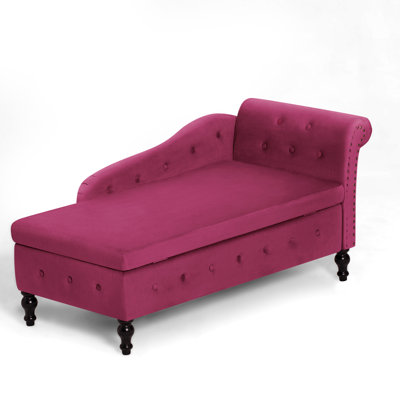 Velvet Right Arm Chaise Lounge Chair With Storage Space by House of Hampton