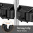 2-Pack Mop and Broom Holder Wall Mount, Anti-Slip Tool Hanging Rack 5 Slot 6 Hooks, Black-1095412027
