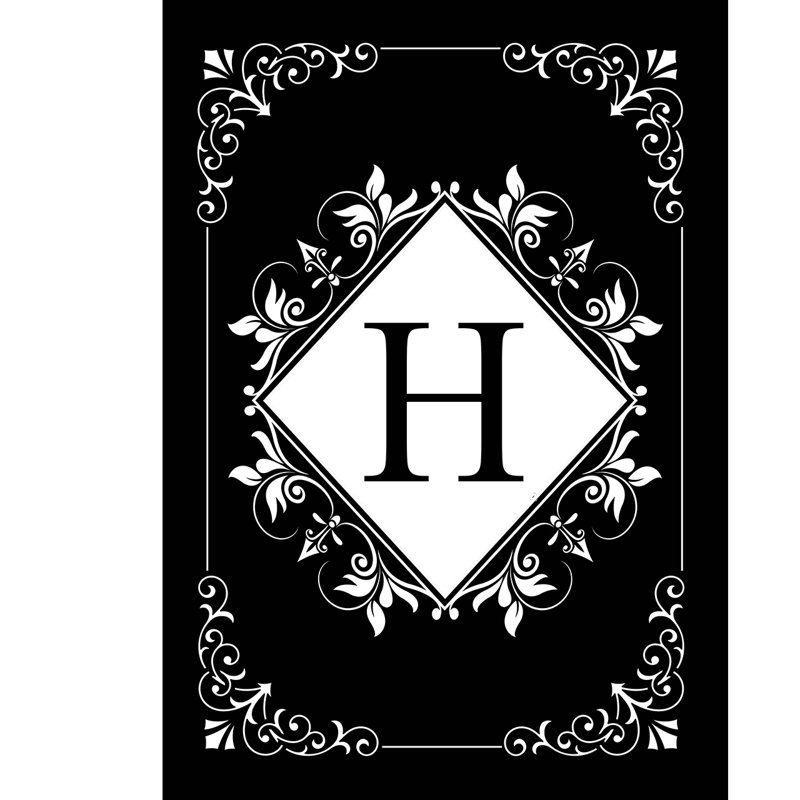 Black And White Monogram H Garden Flag