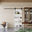 Design de surface à miroir - Ensemble de 3 portes coulissantes pour grange avec quincaillerie en bois manufacturé-112560198-112560199