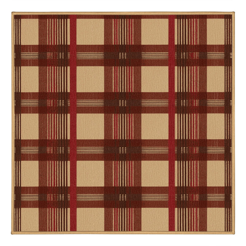  Tapis lavable à carreaux rustiques style Sud-Ouest, Carré 3 pi