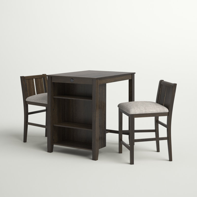 Alonzo 2 - Person Solid Wood Top Four Leg Base Dining Set