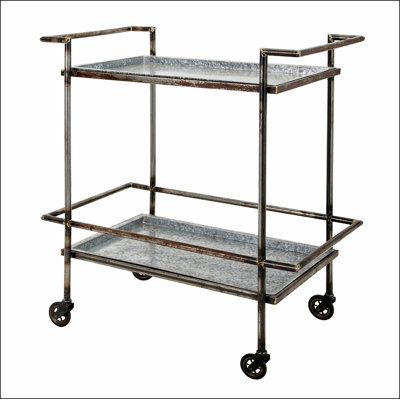 Chariot-bar en métal 30,7 x 17,1 x 34,6 po Percy
