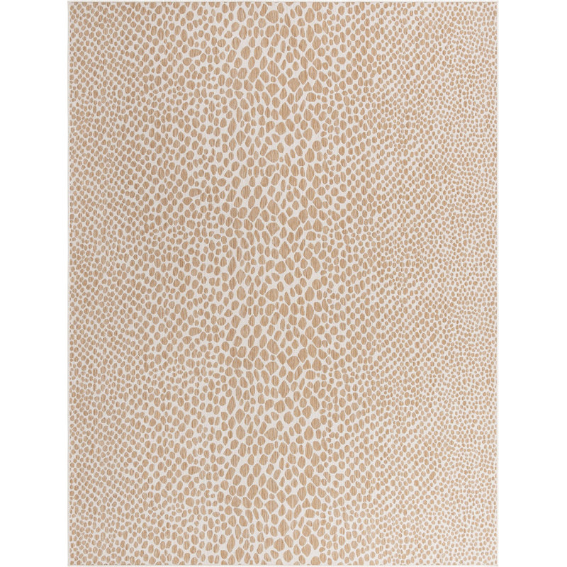 Outdoor Destiny Area Rug Bone Color, Rectangle 9' x 12'