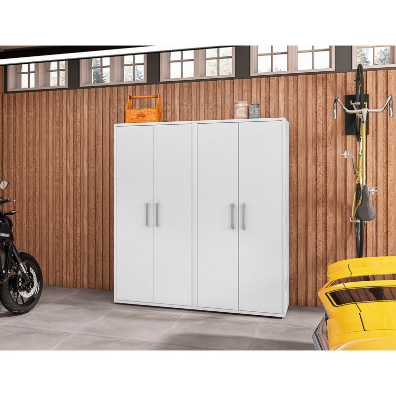 Aseem 2 Piece Single Storage Cabinet ( 73.43'' H x 70.86'' W x 17.72'' D), White