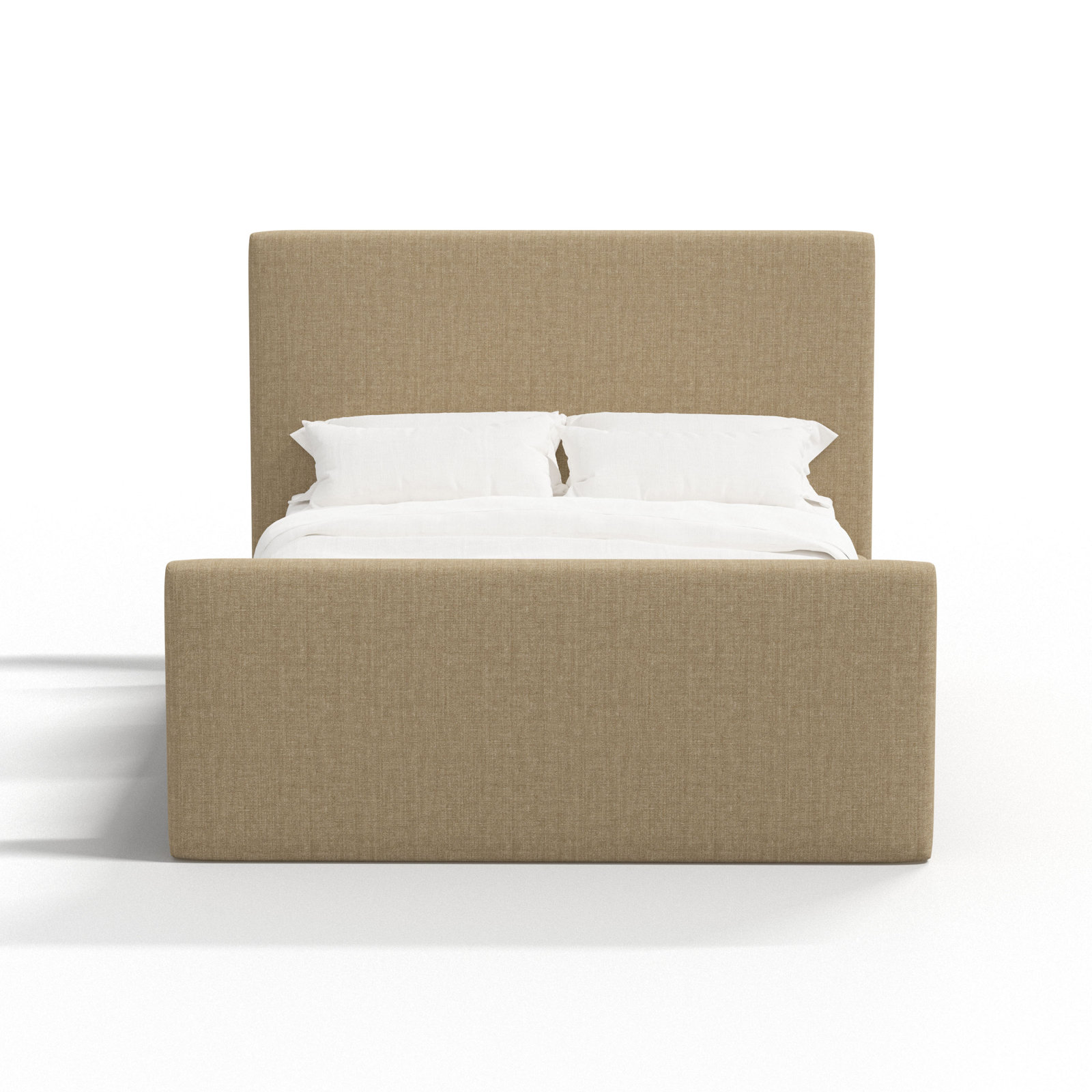 Upholstered Bed, California King, Relaxed Burlap Linen