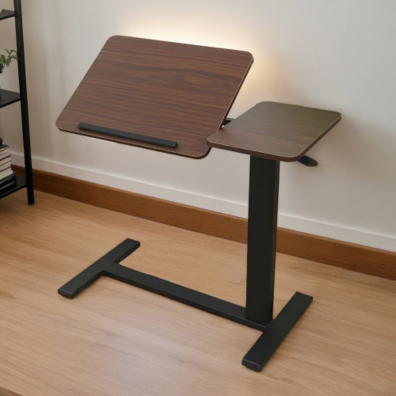 Folding bedside table, mobile rolling laptop stand, tiltable bedside table with wheels, height adjustable tray table