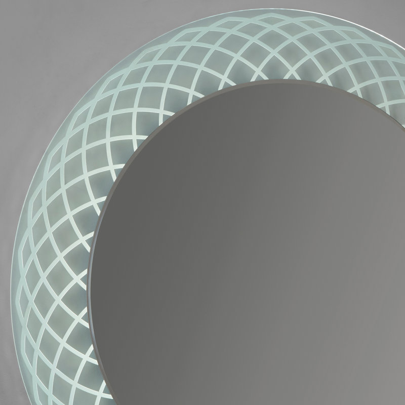 Perla Glass Round LED Mirror, 36" x 36"