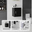 Meuble-lavabo suspendu de 40 cm avec lavabo, porte à fermeture douce, lavabo en céramique, meuble de salle de bain en contreplaqué, noir-133200611