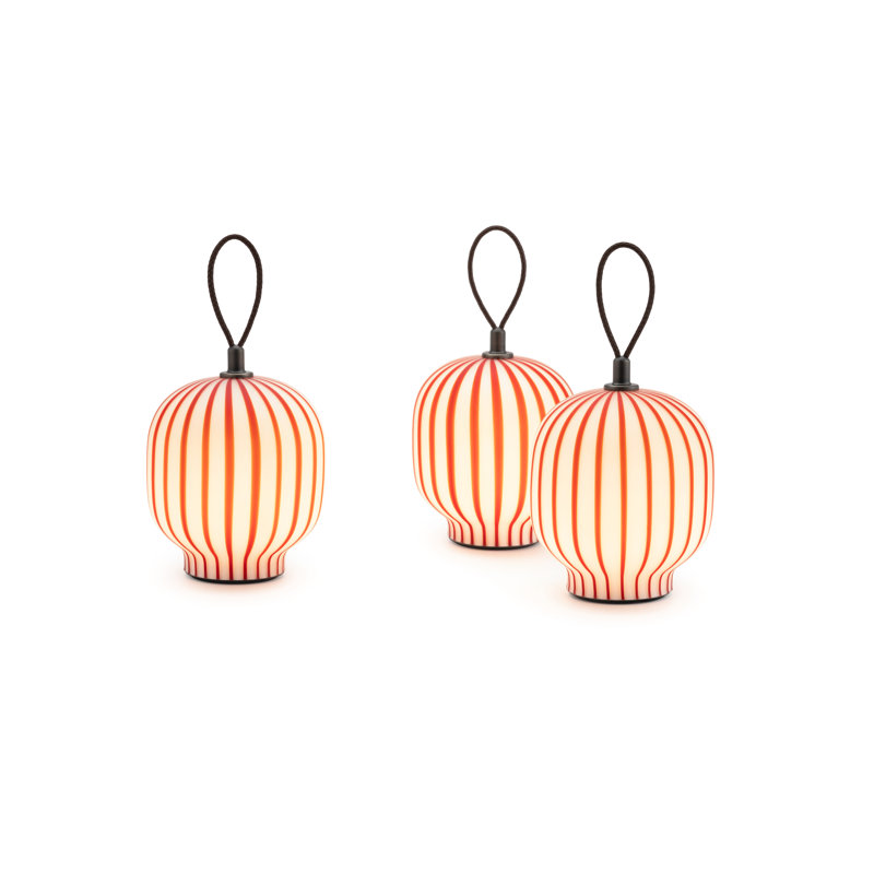 Filigrana Light, Lantern, 160, LED With Battery, Red Canes