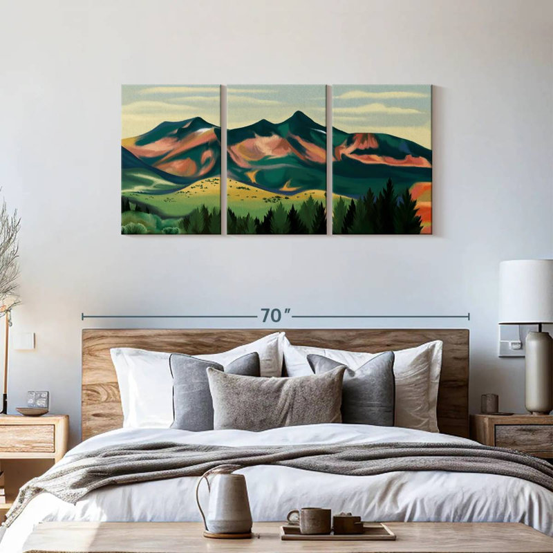 " Mountain " 3 - Pieces, 27" H x 56" W x 1.25" D