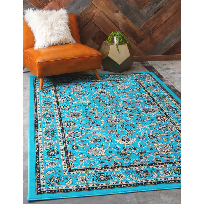 Charlton Home® Hanan Performance Turquoise Rug & Reviews | Wayfair