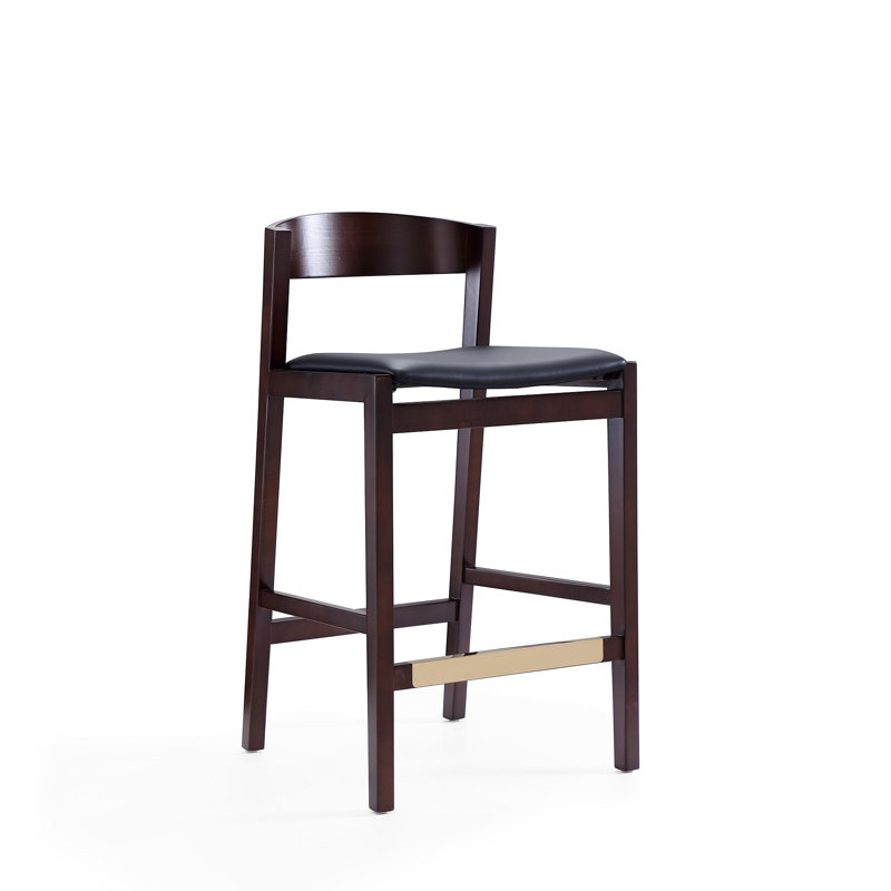 Tabouret de comptoir Klismos Mid-Century, Noir, Tabouret de comptoir (siège d'une hauteur de 26,5