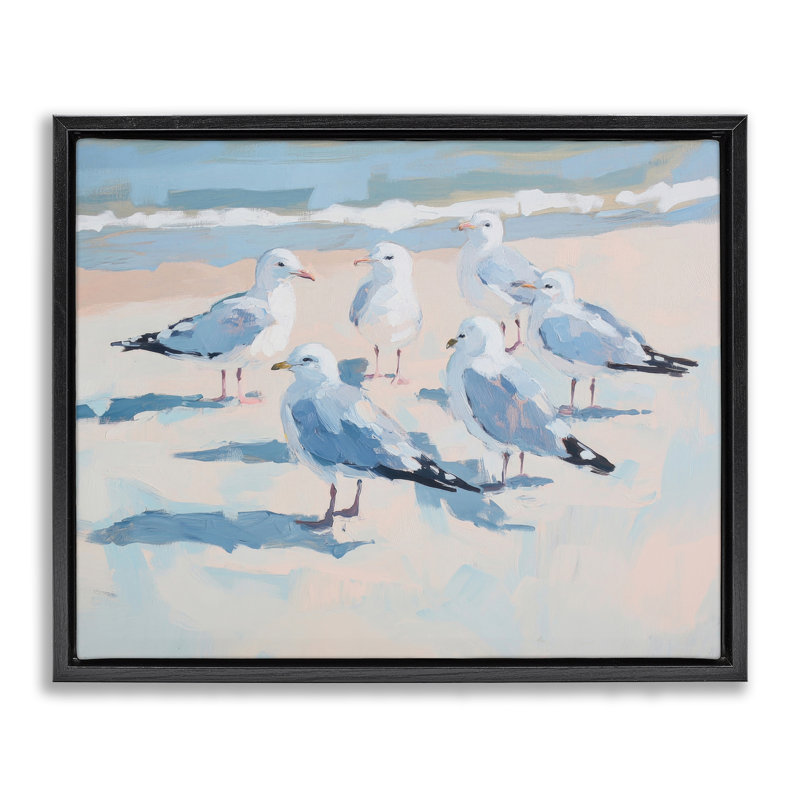 Cadre flottant Summer Seagulls, Cadre flottant noir de jais, H 17 po x l 21 po