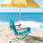 4-Position Recline Beach Chair, 23x21.7x31.5in Mint Green, Steel Frame, Oxford Fabric, 265lbs Capacity-961275455