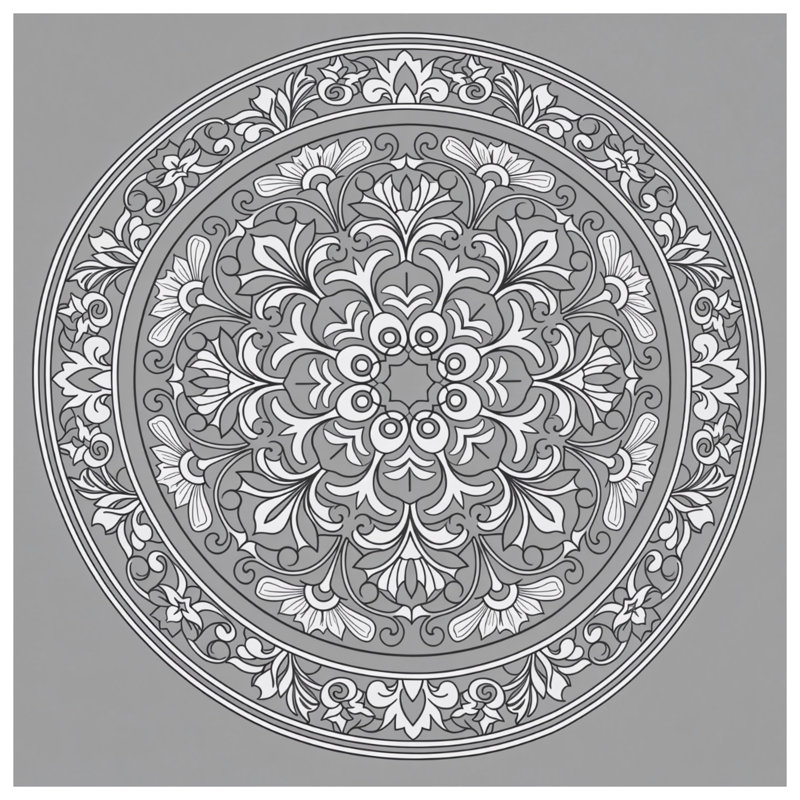 Coussins Intricate Circular Mandala, 26 x 26 inches