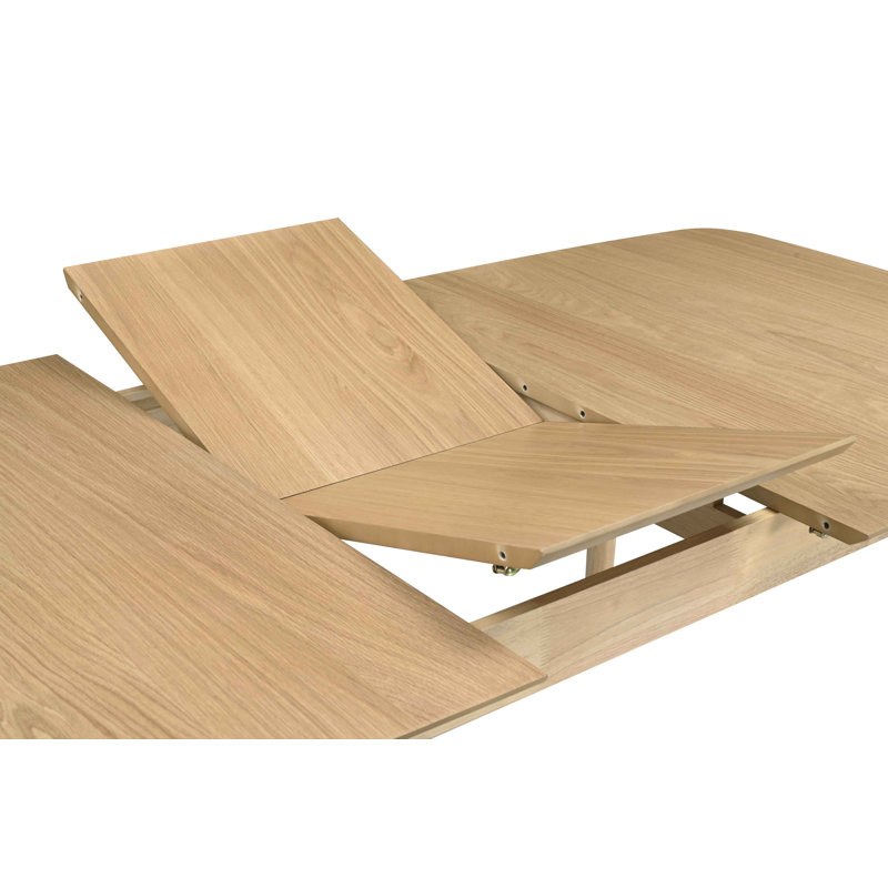 Extendable Solid Wood Base Dining Table, Oak