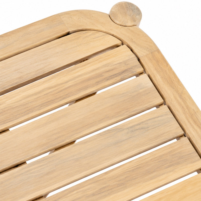 Table basse de patio en bois massif avec panneau à lattes