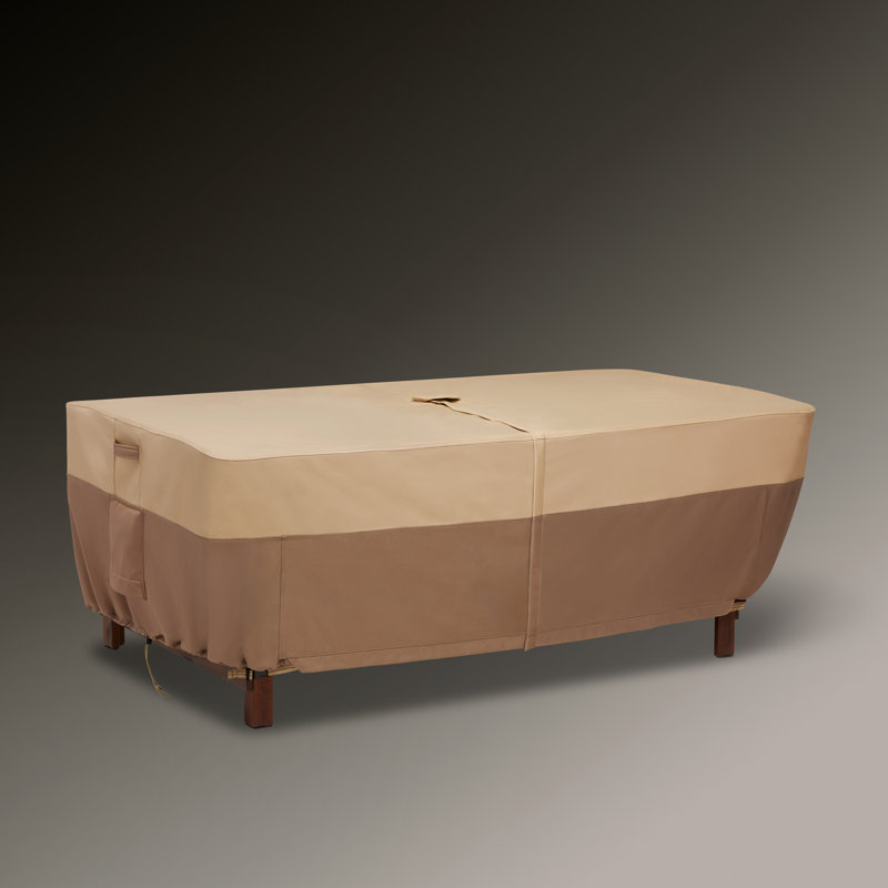 Veranda's Best Beige and Brown PVC Patio Table Cover