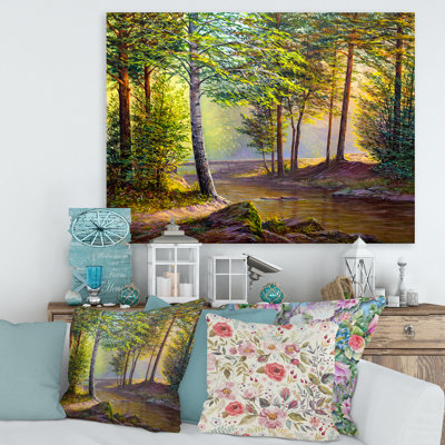 «Morning Sunlight Through The Awakening Fir Forest», peinture sur toile