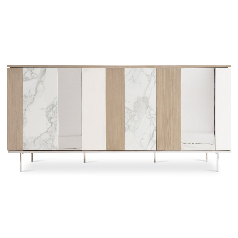 Modulum 75'' Brown and White Solid Wood Sideboard