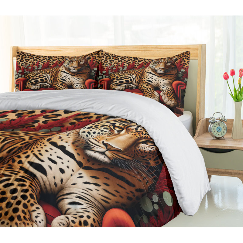 Leopard Duvet Cover, King Duvet Cover + 2 Standard Shams