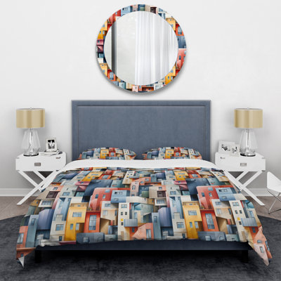 Cityscape Lines Striped Pattern II Duvet Cover