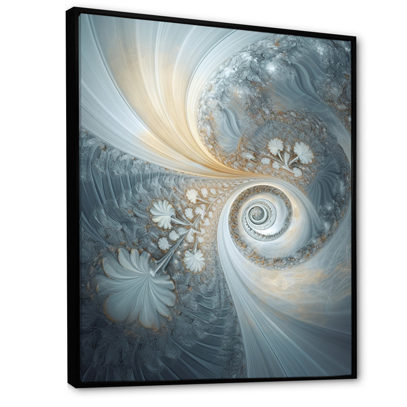 Cosmic Bliss Fractal Spiral I - impression, H 32 po x l 24 po x P 1 po, Cadre flottant noir