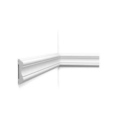 High Density Polyurethane, Primed White 3-15/16" H x 78" W x 3/4" D Chair Rail