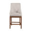 Fauteuil moderne minimaliste en tissu et similicuir avec garniture cloutée
