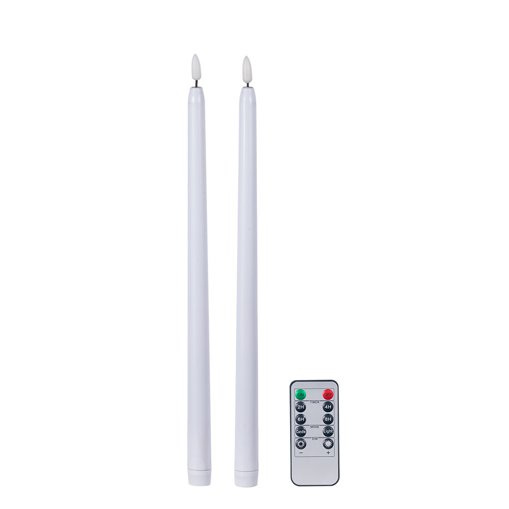 Unscented Flameless Taper Candle (Set of 2) Latitude Run®