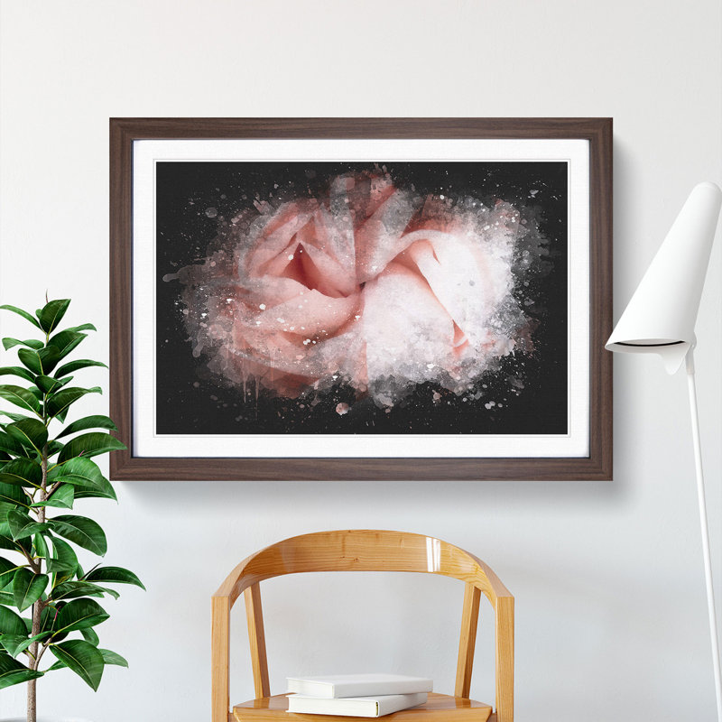 Petals of a Pink Carnation - Picture Frame Graphic Art Print, 33cm H x 45cm W x 2cm D, Walnut Framed