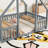 House-Shaped Floor Bed with Fence, Guardrails-834386819-834386831