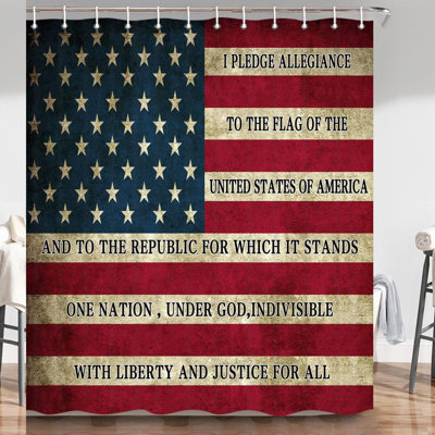 Patriotic Stars & Stripes Shower Curtain - Vintage USA Flag, 4th of July & Memorial Day Décor