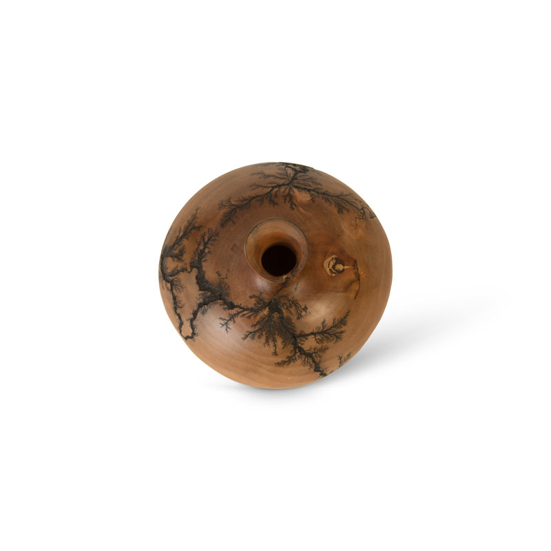 Lightning Brown 7" Wood Table Vase