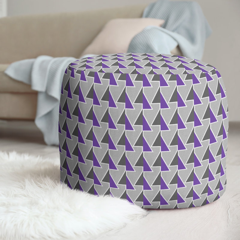 Upholstered Pouf, Purple
