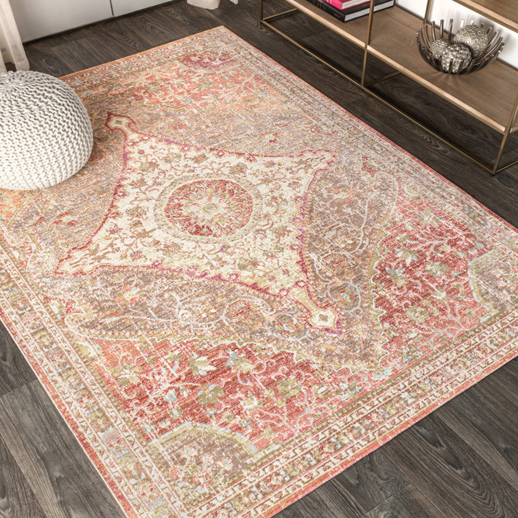 Virgil Modern Ornate Medallion Brown/Pink Rug
