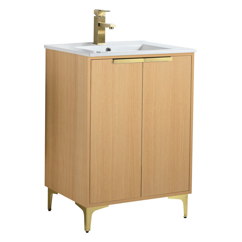 Ensemble de meuble-lavabo simple 24 po Keeter, Laiton satiné