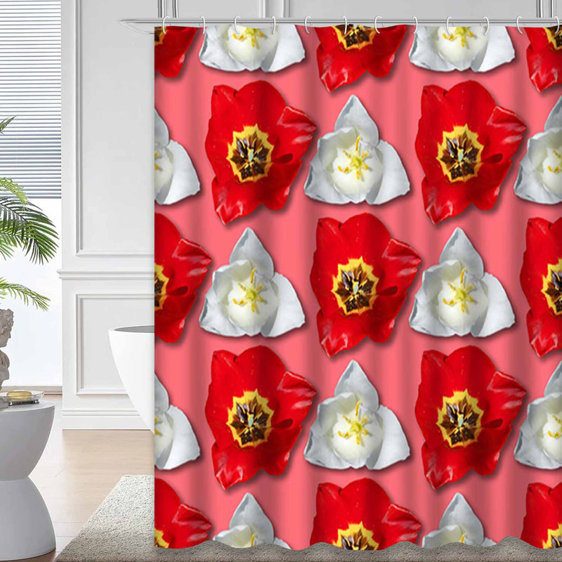 Tulipes printanières psychédéliques sans soudure avec 12 crochets, L 72 po x l 84 po
