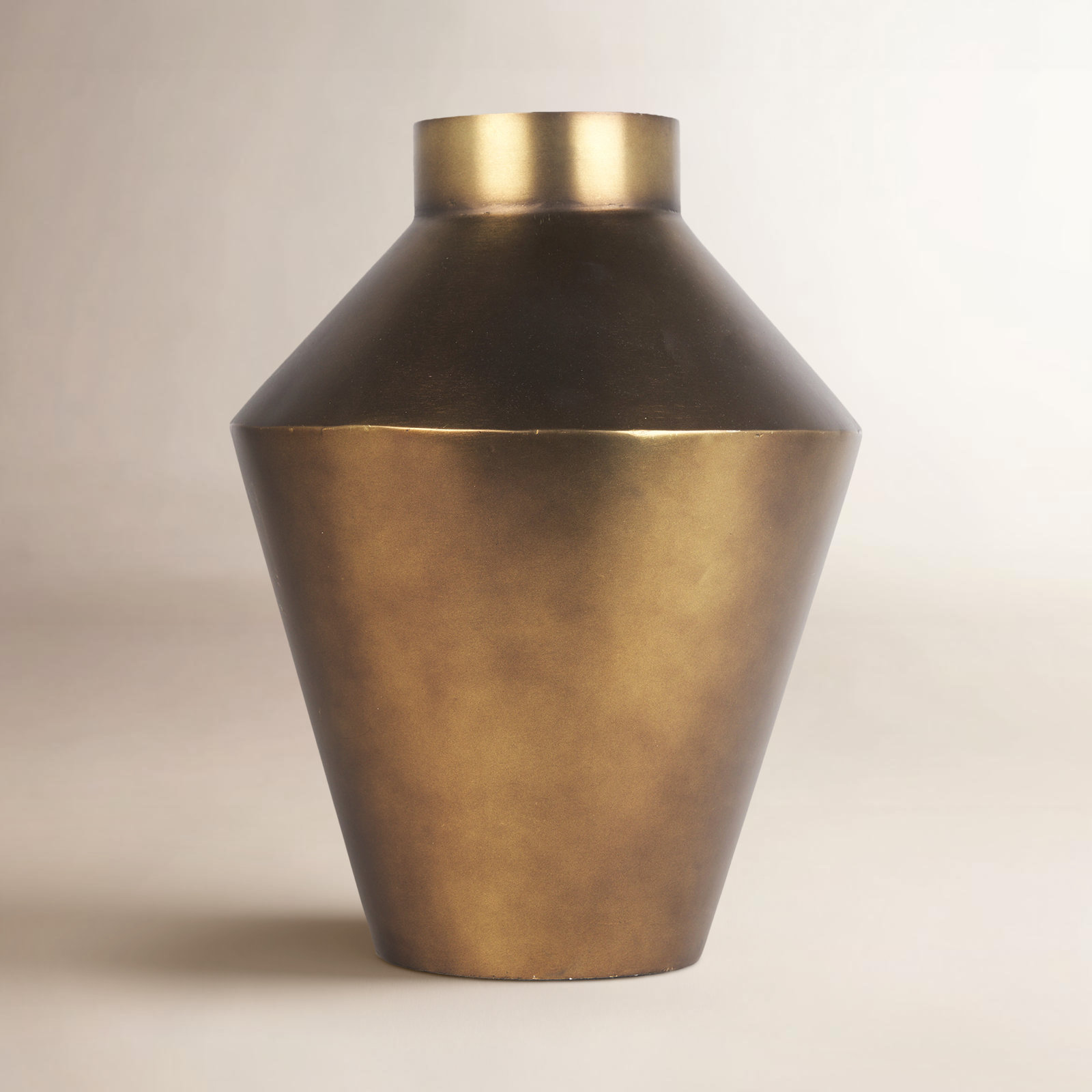 Metal Table Vase, 13.25" H x 9.5" W x 9.5" D