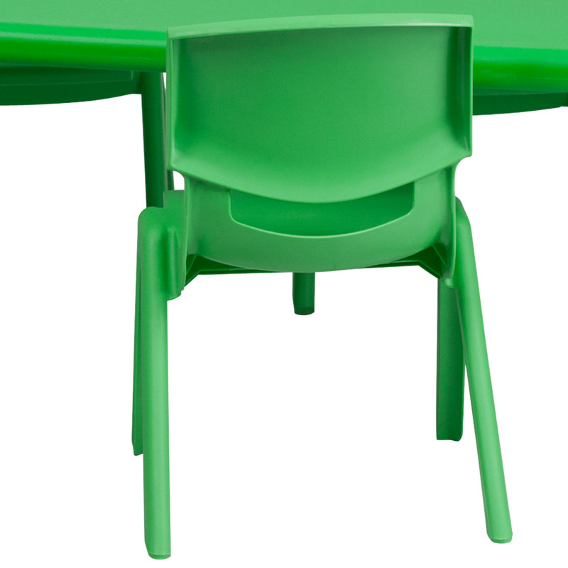 Ensemble de 4 tables d'activités rectangulaires ajustables en plastique l 24 po x L 48 po Goddard, Vert
