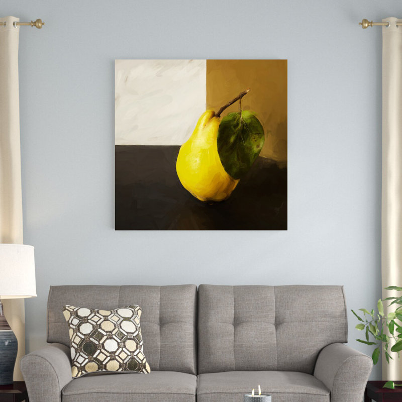 " Solo Yellow Pear " Painting Print, 36" H x 36" W