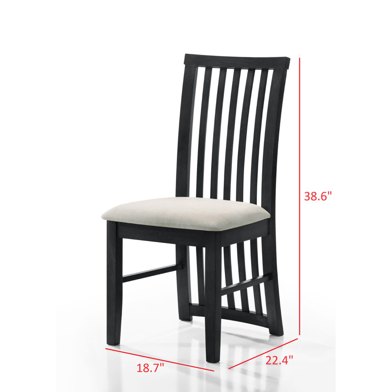 Slat Back Side Chair (Set of 6), Black