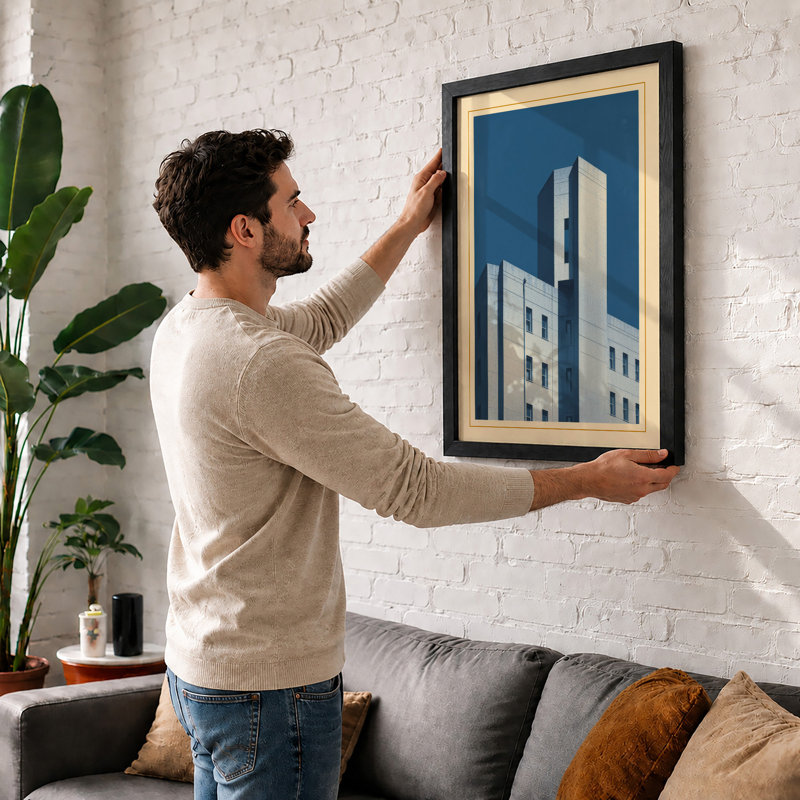 Urban Geometry Art Deco - Framed Print, A1 - 84.1 x 59.4 cm, Black