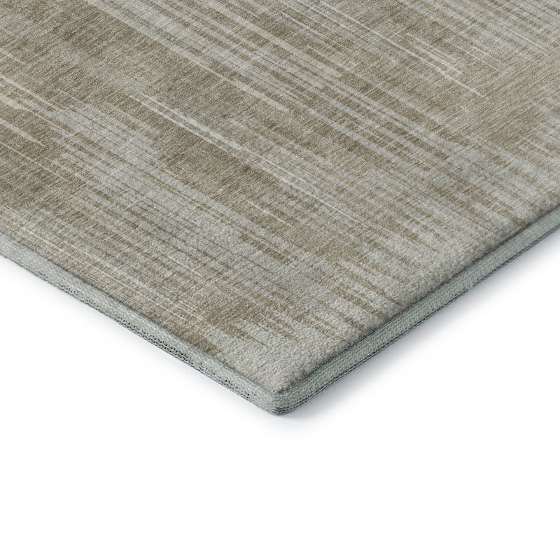 Tapis beige Prisco lavable à la machine de qualité supérieure, Rectangle 10 pi x 14 pi